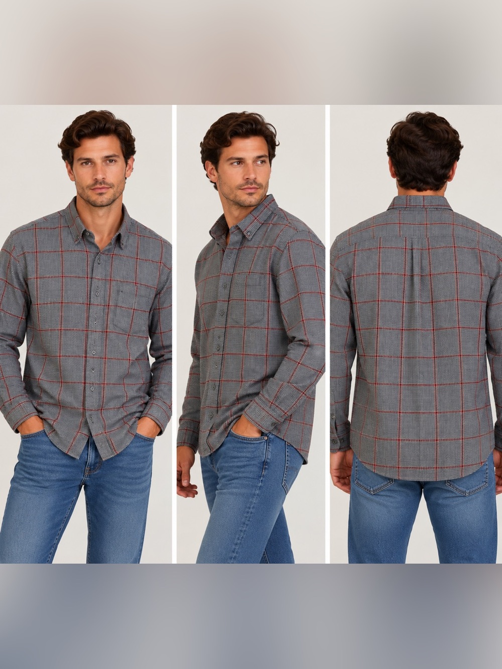 Eddie Bauer Men’s Shirt sz L Cotton Plaid Button Down #F399
